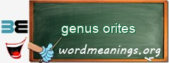 WordMeaning blackboard for genus orites